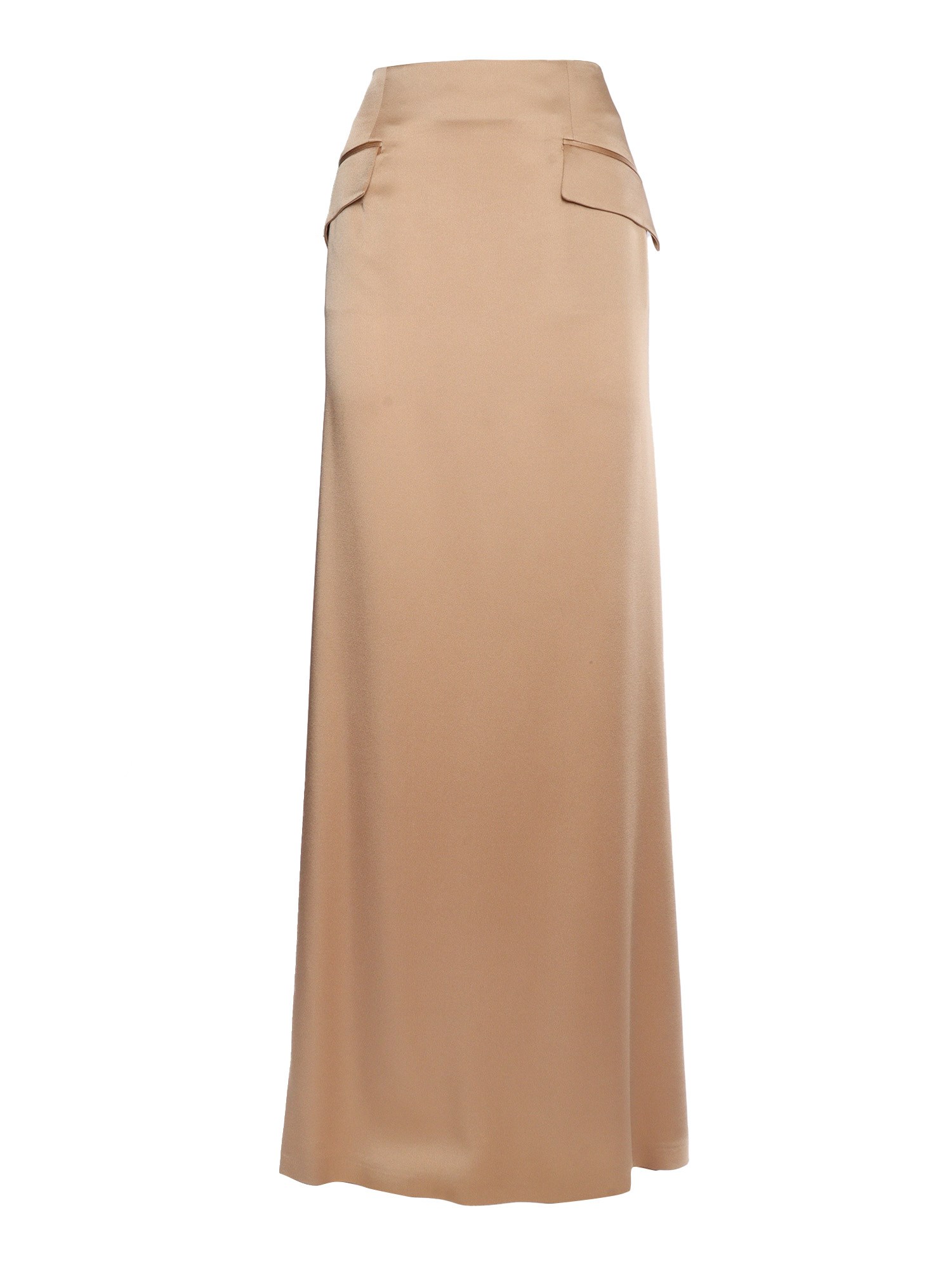 Shop Alberta Ferretti Camel Colored Long Skirt In Multi