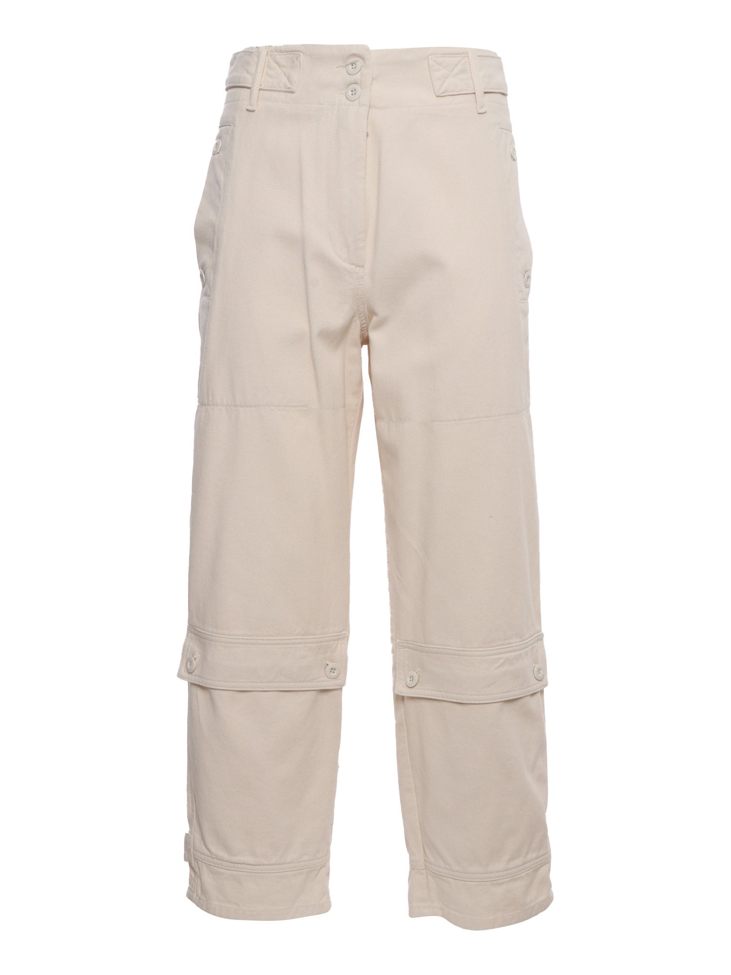 Max Mara Gilbert Cropped Cotton Trousers In Beige
