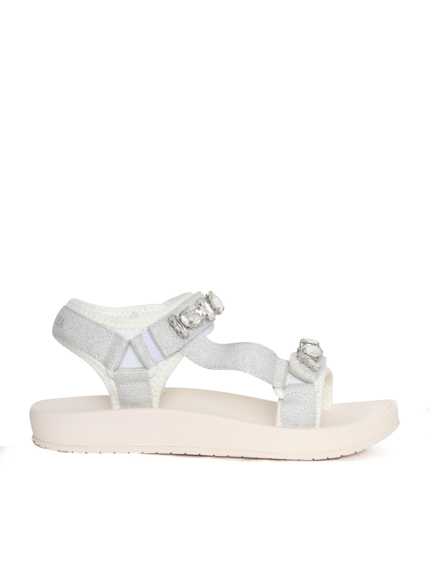 Monnalisa Silver Sandals With Applications