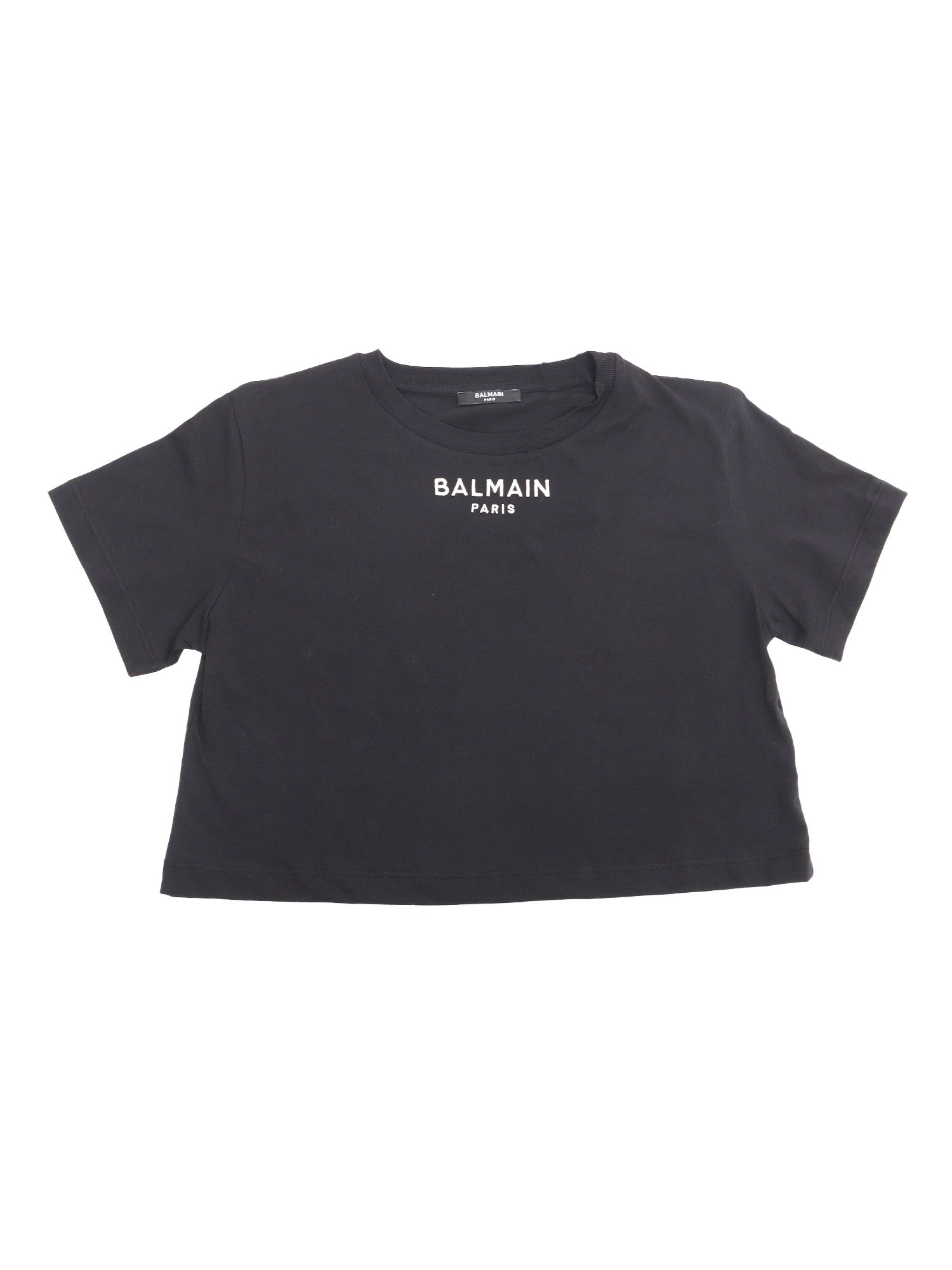 Balmain Black Cropped T-shirt