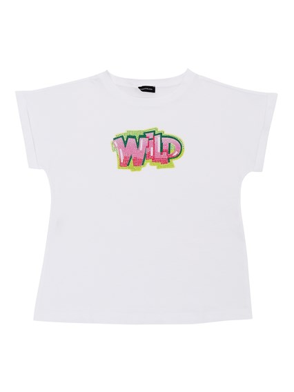 Monnalisa T-shirt bambina con strass