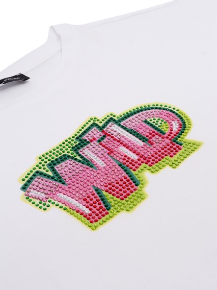 Monnalisa T-shirt bambina con strass