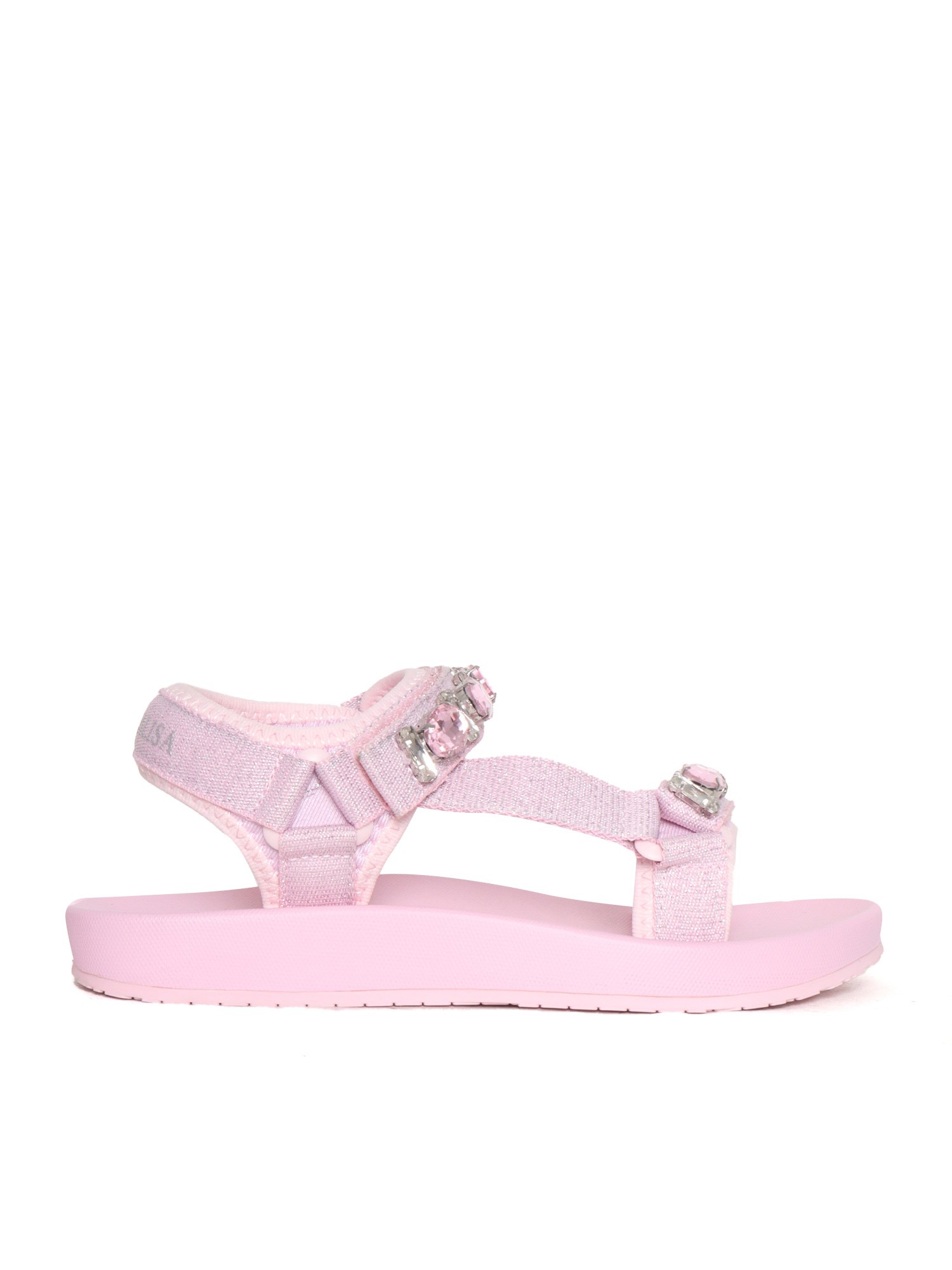 Shop Monnalisa Pink Technical Sandals