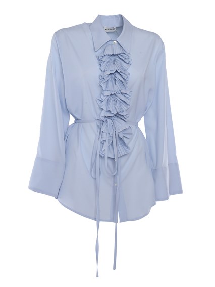 P.A.R.O.S.H. Light blue shirt with ruffles