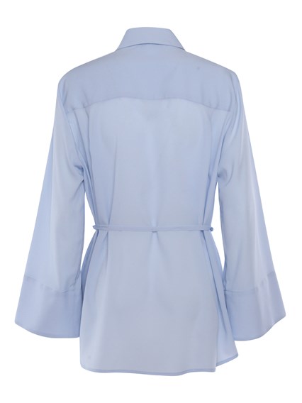 P.A.R.O.S.H. Light blue shirt with ruffles