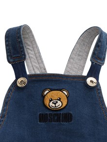 Moschino Kid Short denim dungarees