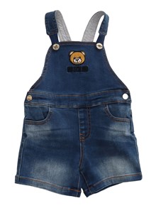Moschino Kid Short denim dungarees