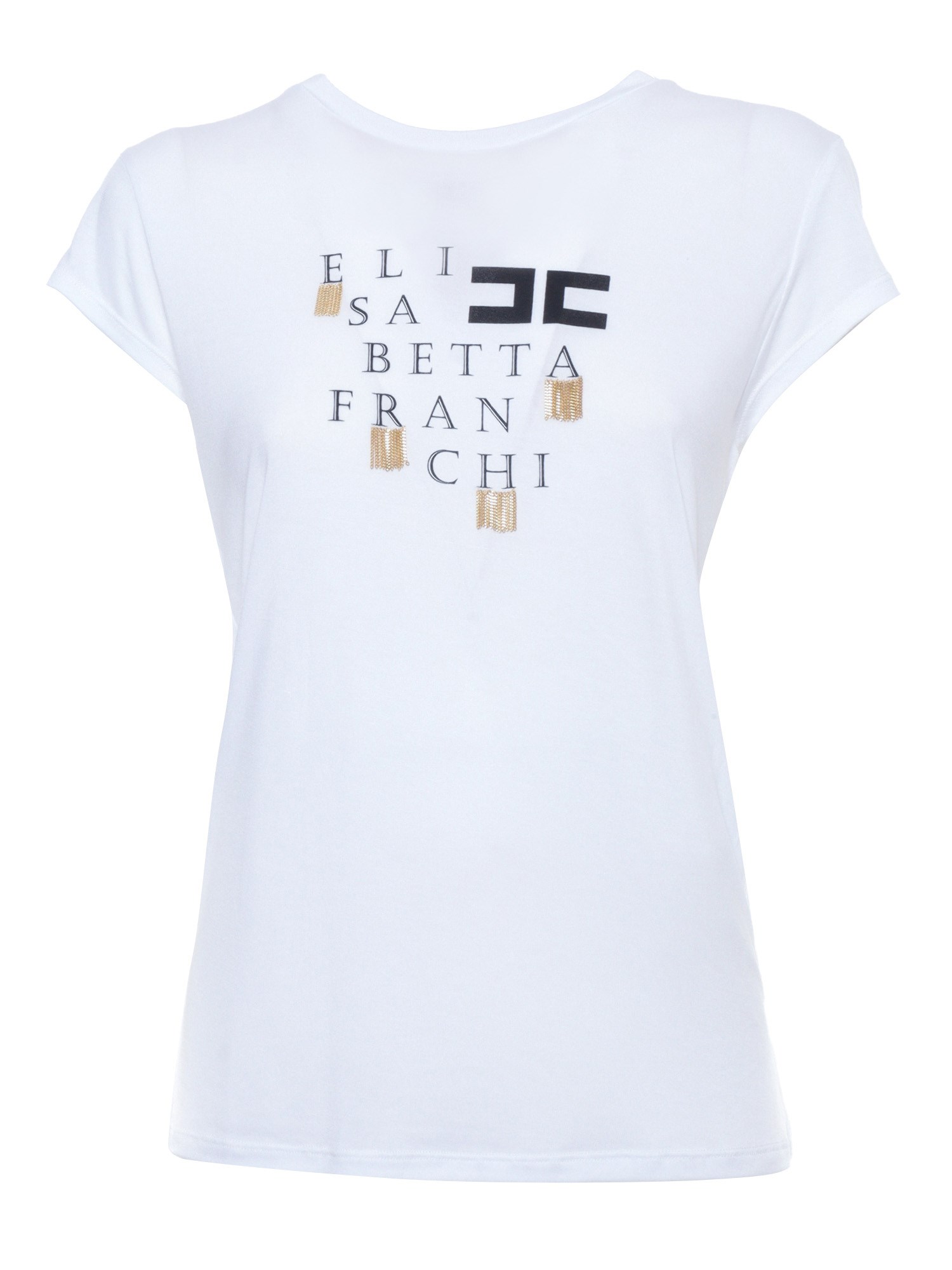 Shop Elisabetta Franchi White T-shirt With Prints
