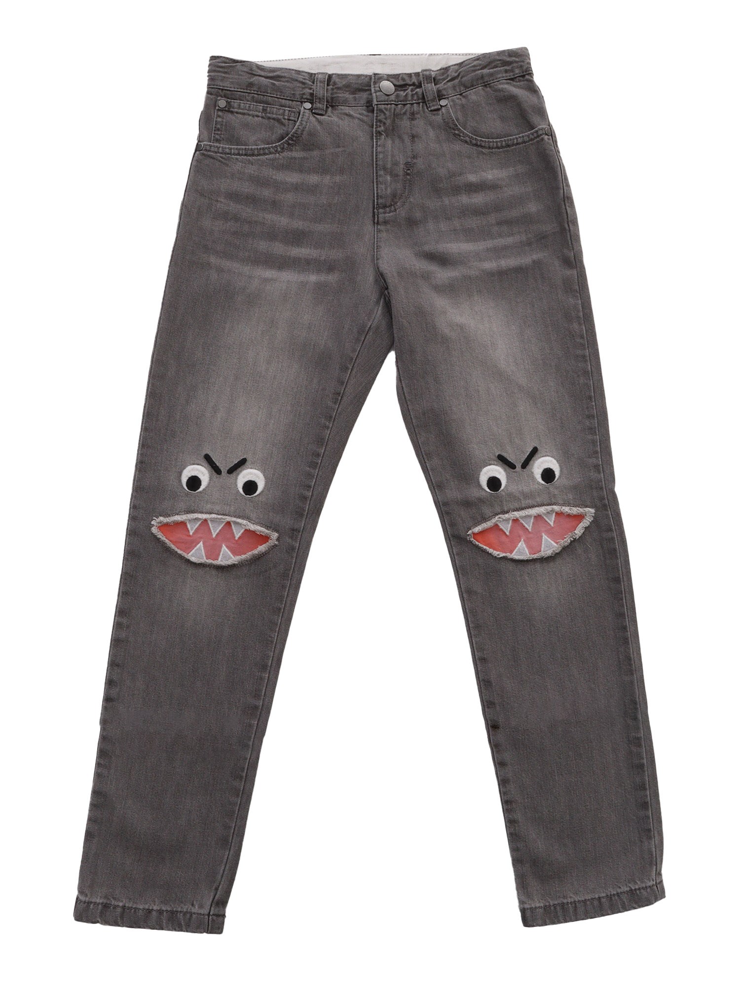 Stella Mccartney Black Jeans With Pattern In Grey