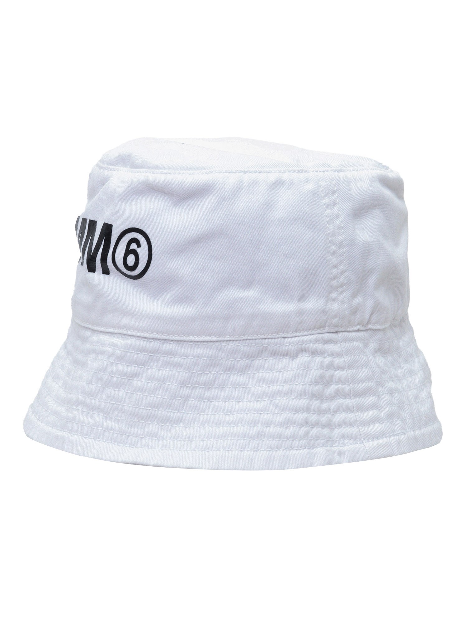 Shop Mm6 Maison Margiela Bucket Hat With Logo In White