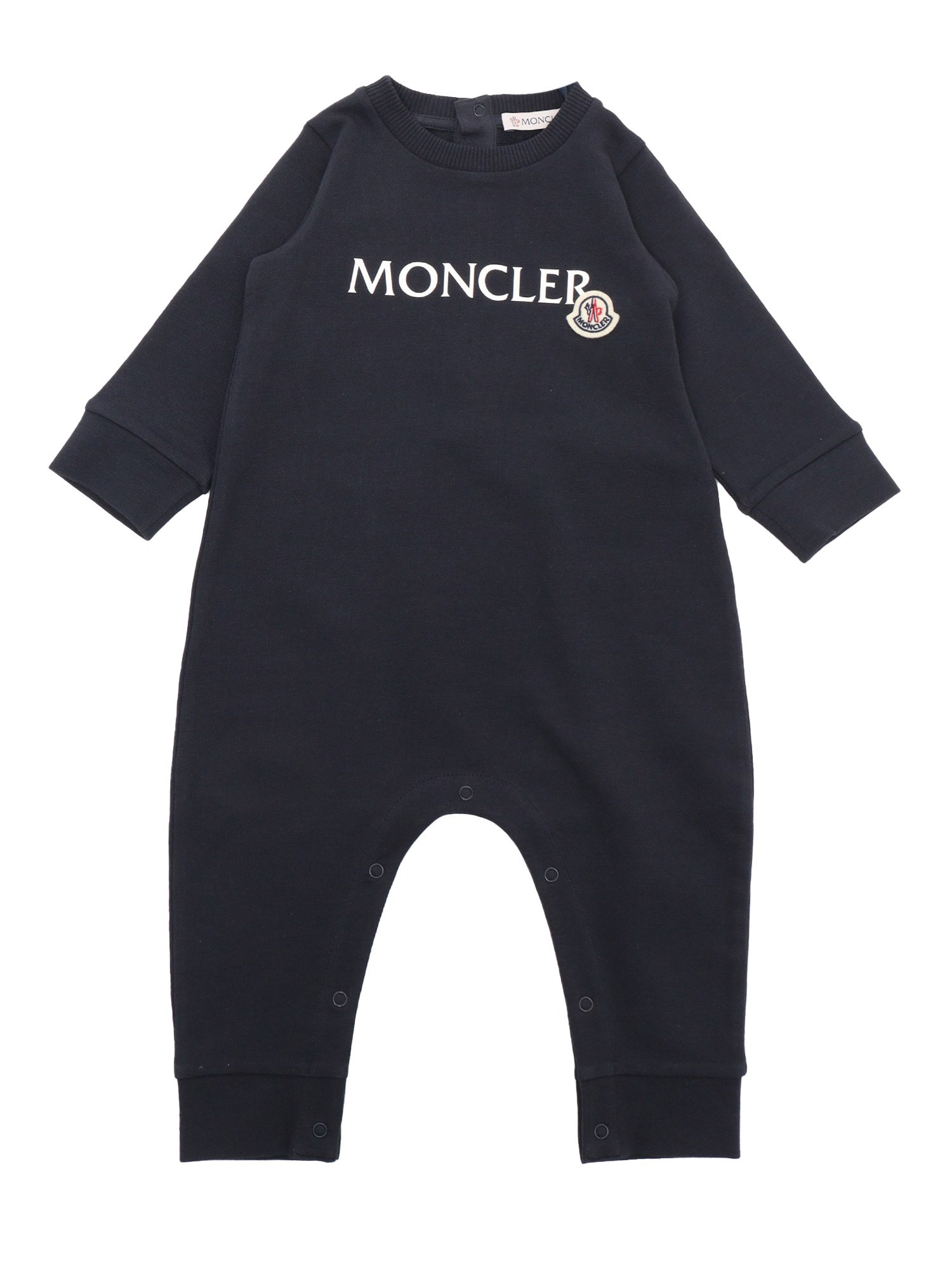 Moncler Baby Blue Romper In Black
