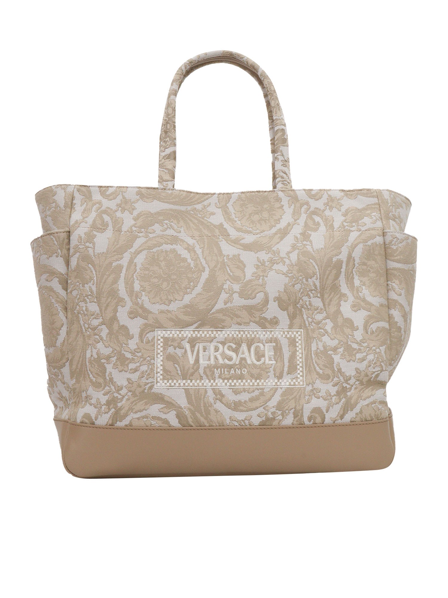 Shop Versace Mum Tote Bag In Beige