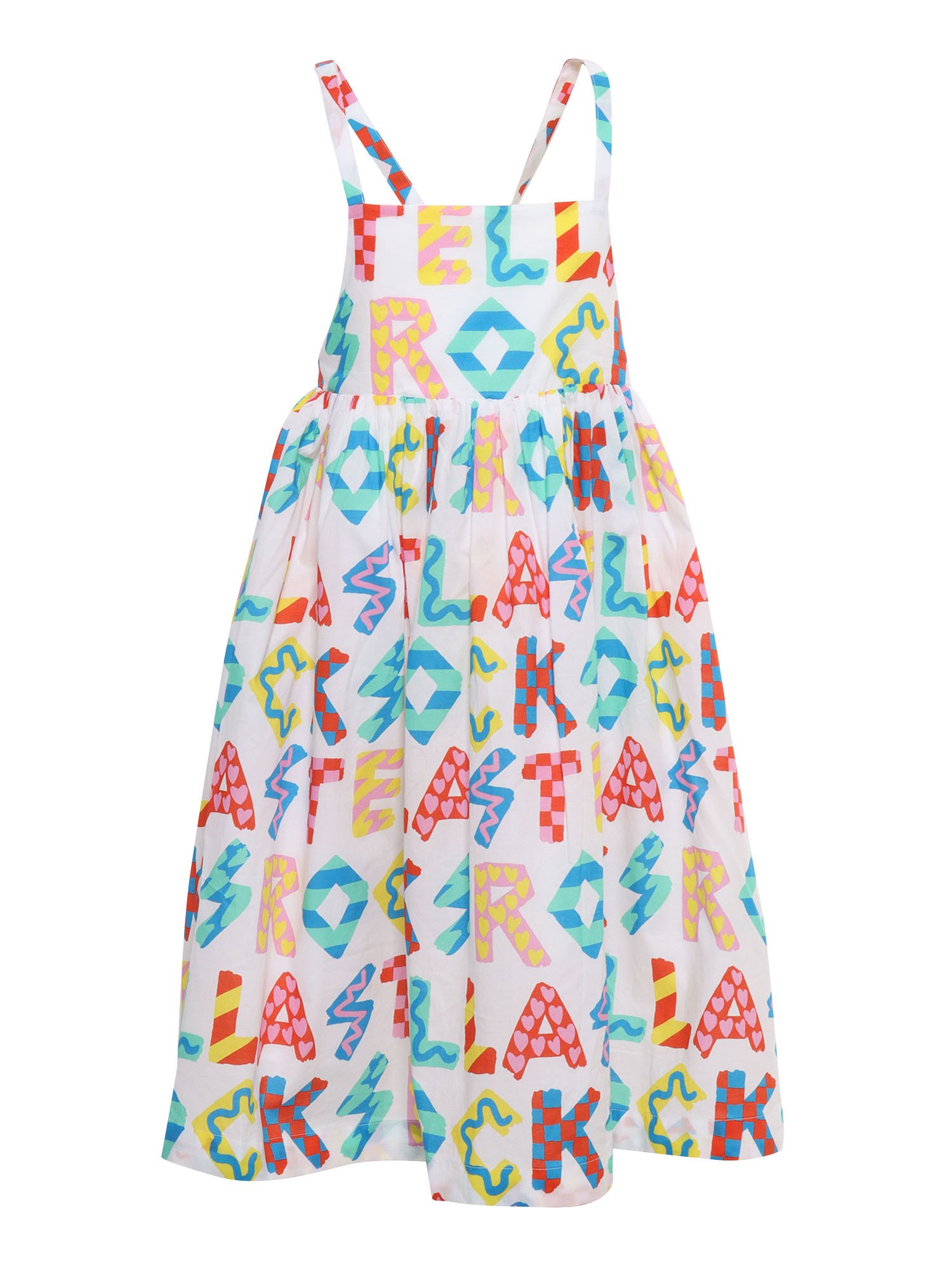 Stella Mccartney Long Dress With Colorful Pattern In White