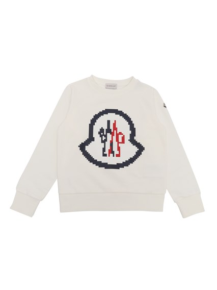 Moncler Enfant White sweatshirt with logo
