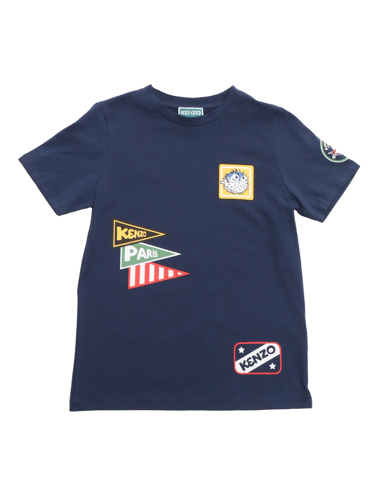 Kenzo Kids' Printed T-shirt In Blue