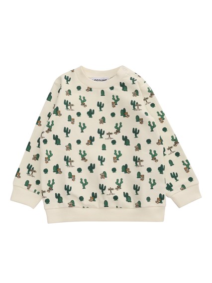 Moschino Kid Felpa crema con cactus