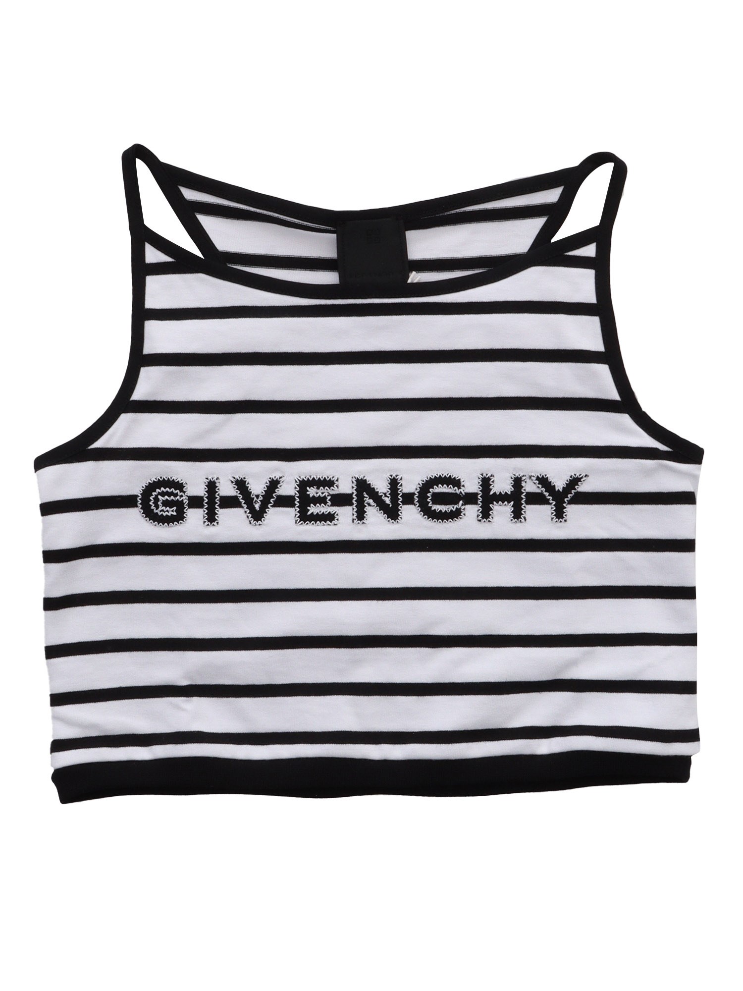 Givenchy Striped Top With Logo In White