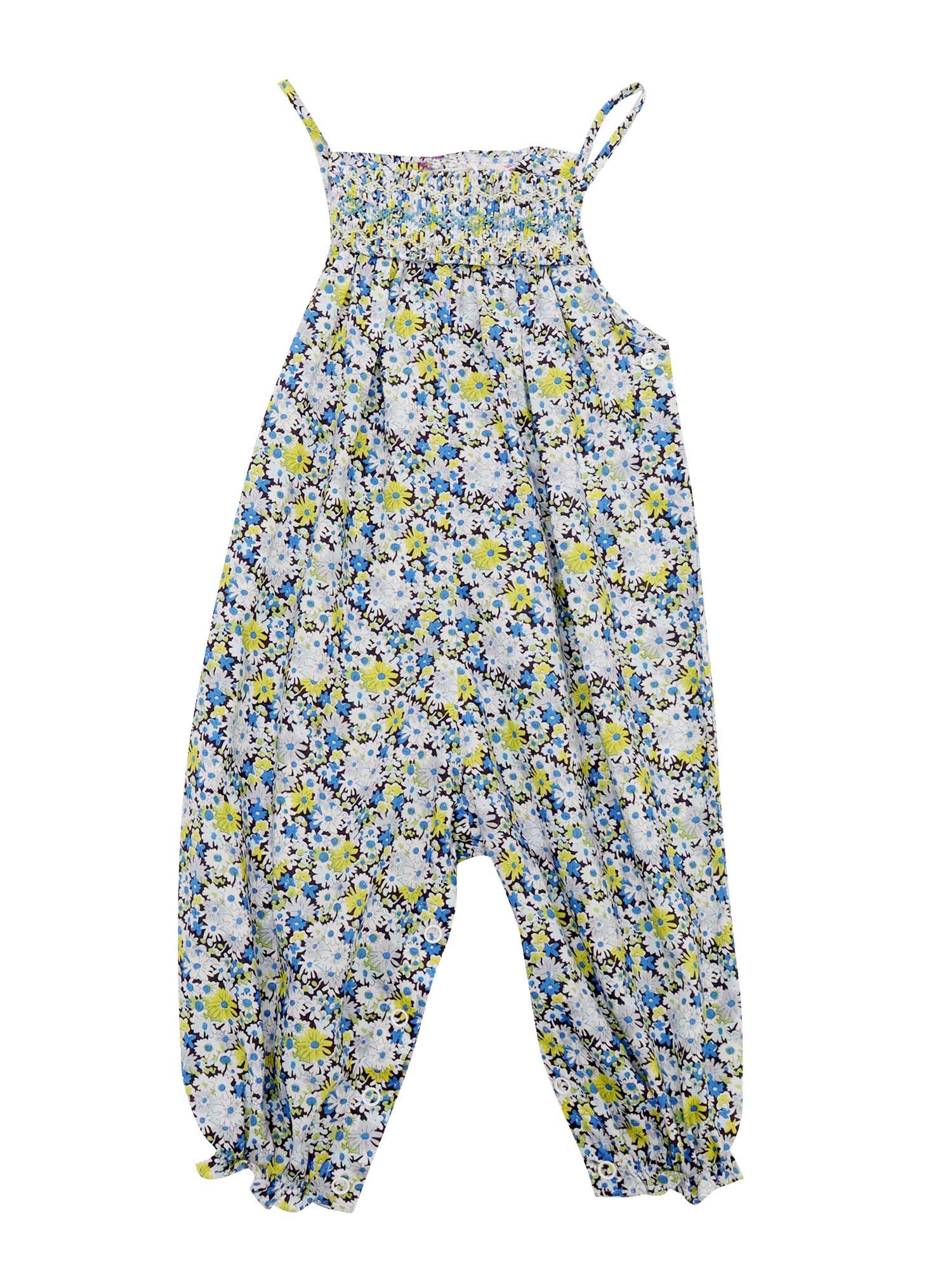 Bonpoint Floral Lilisy Dungarees In Blue