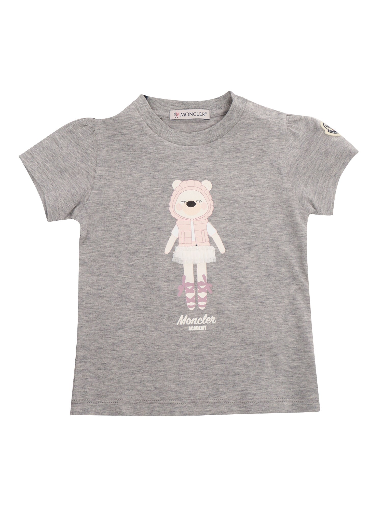 Moncler Baby Grey T-shirt With Logo In Brown