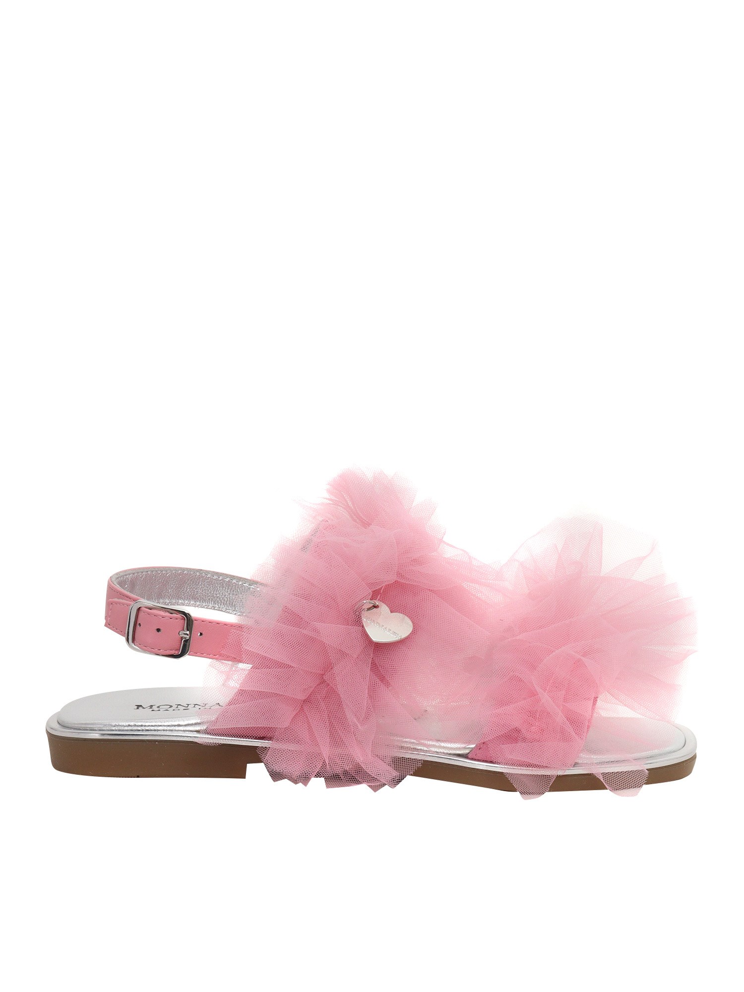 Shop Monnalisa Girl's Sandals With Tulle In Pink