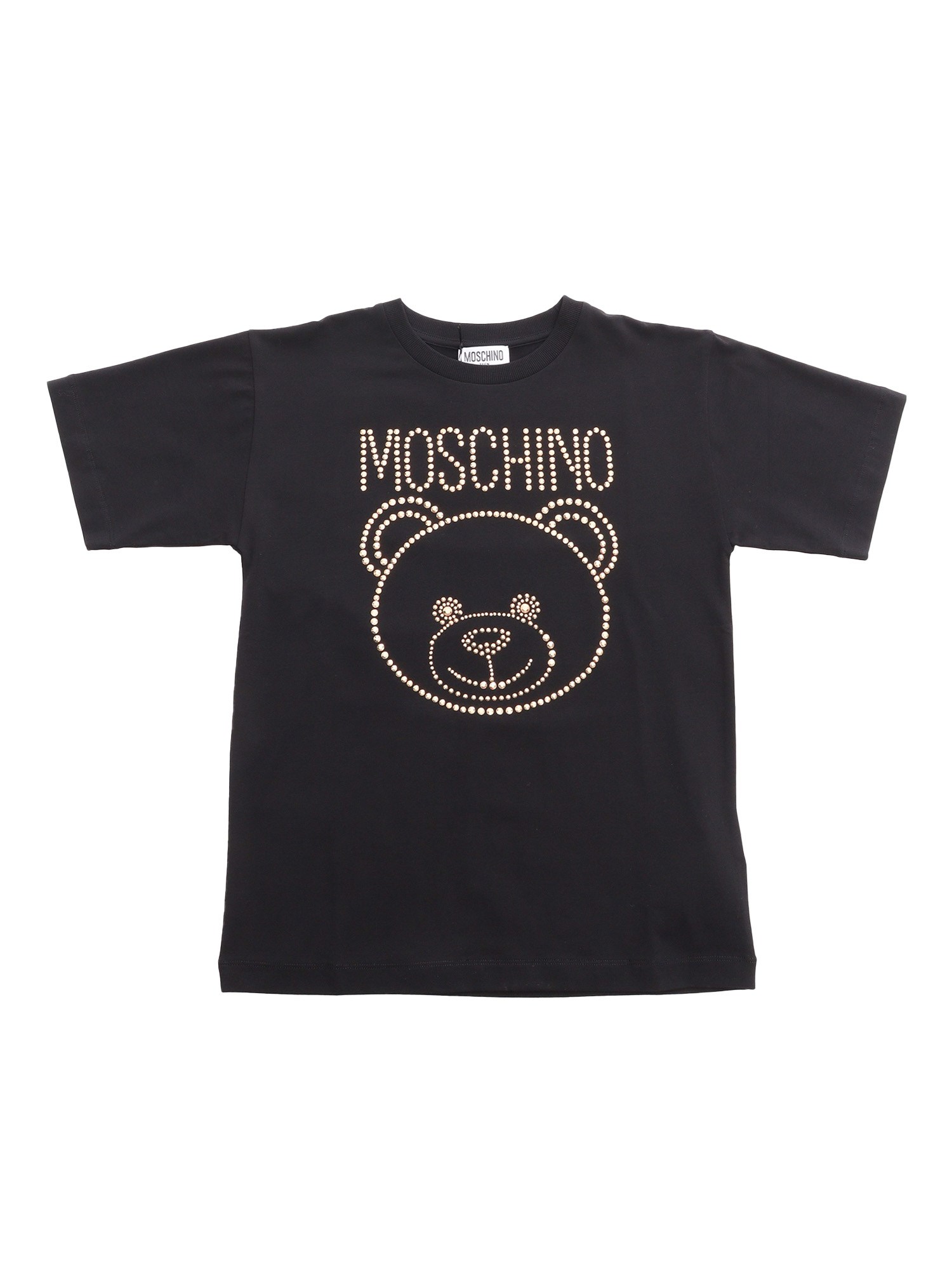 Shop Moschino Kid Maxi T-shirt With Studs In Black