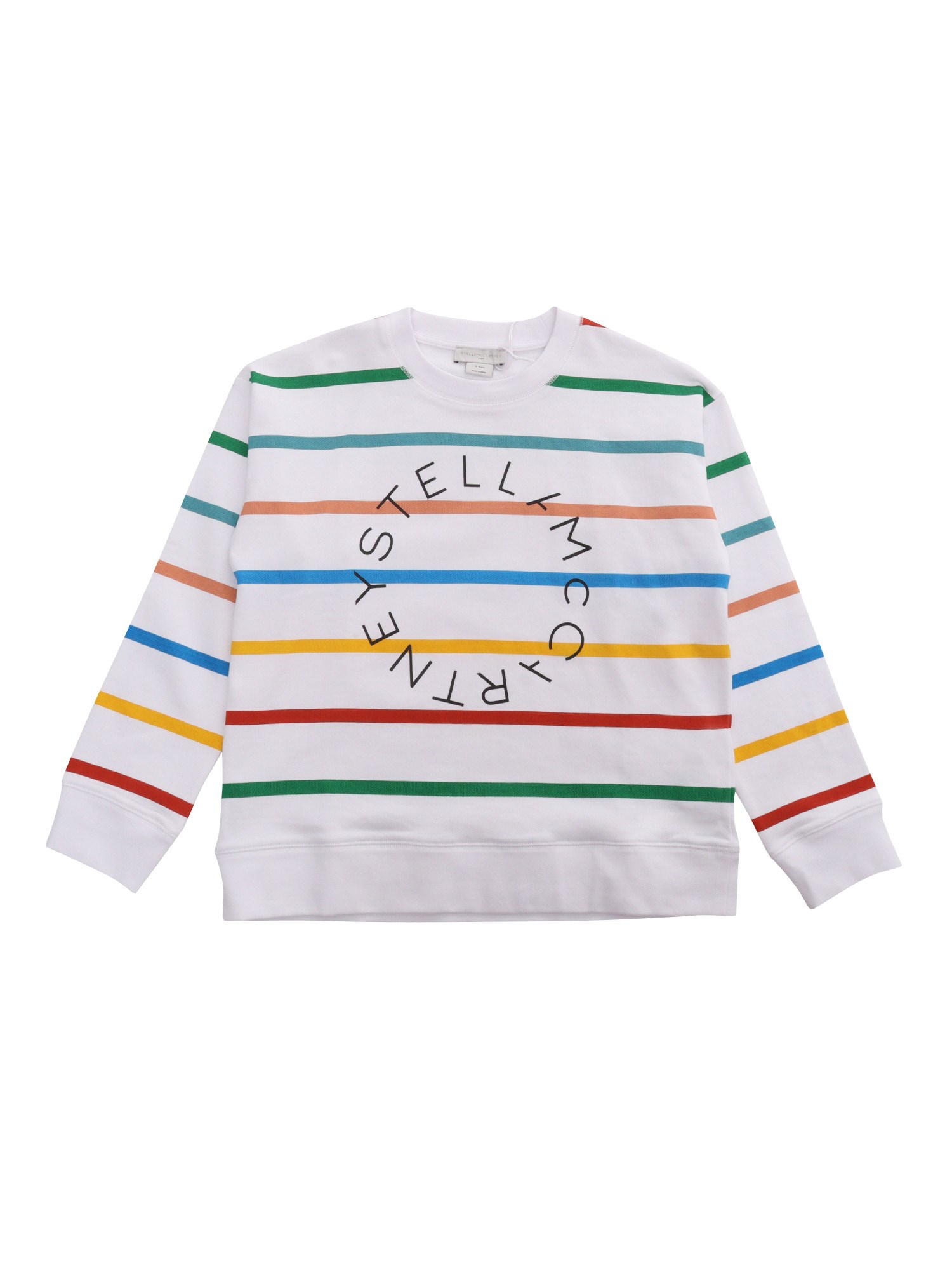Stella Mccartney Striped Colorful Sweatshirt In White