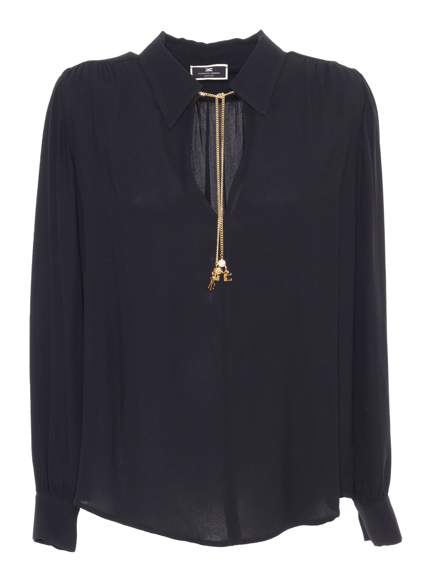 Elisabetta Franchi Black Shirt With Jewel