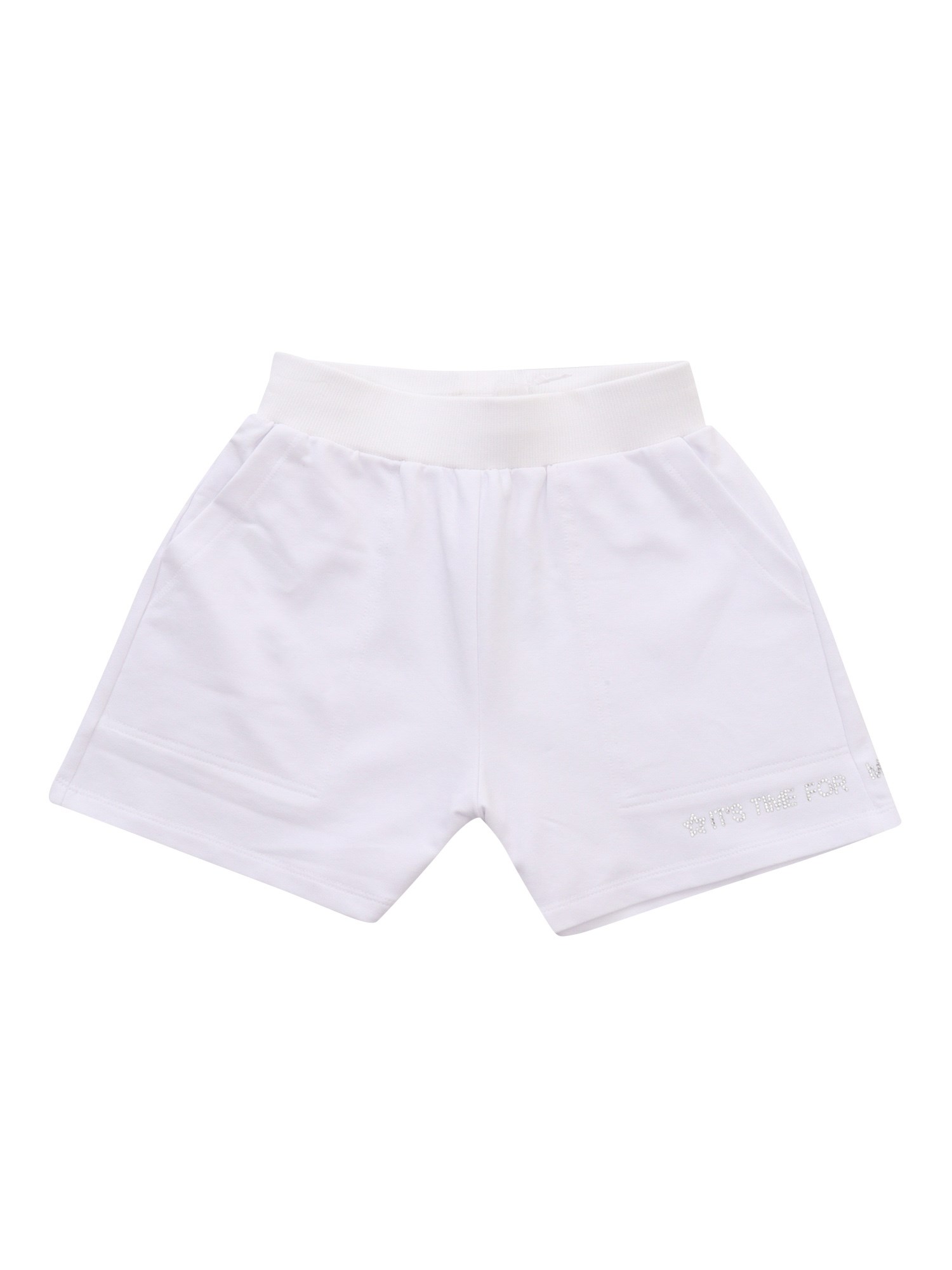 MONNALISA WHITE FLEECE SHORTS 