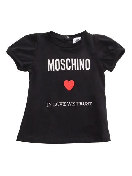 Moschino Kid T-shirt nera con logo