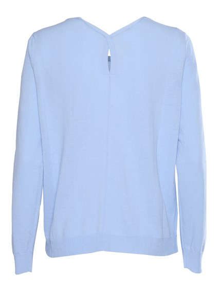 Kangra Cashmere Light blue ribbed cotton sweater