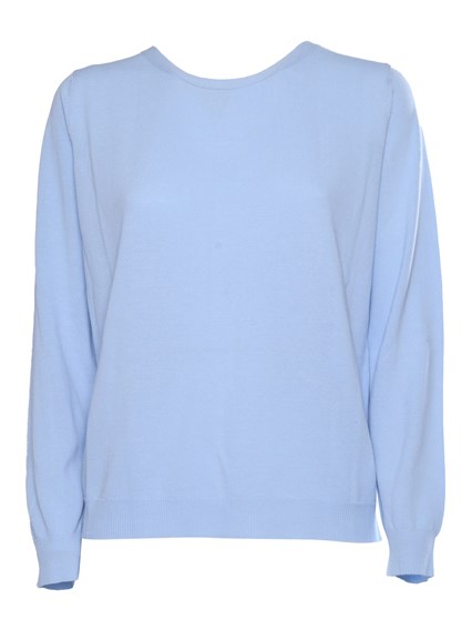 Kangra Cashmere Light blue ribbed cotton sweater