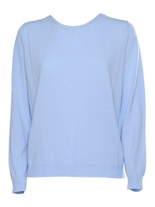 Kangra Cashmere Light blue ribbed cotton sweater