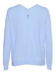 Kangra Cashmere Light blue ribbed cotton sweater
