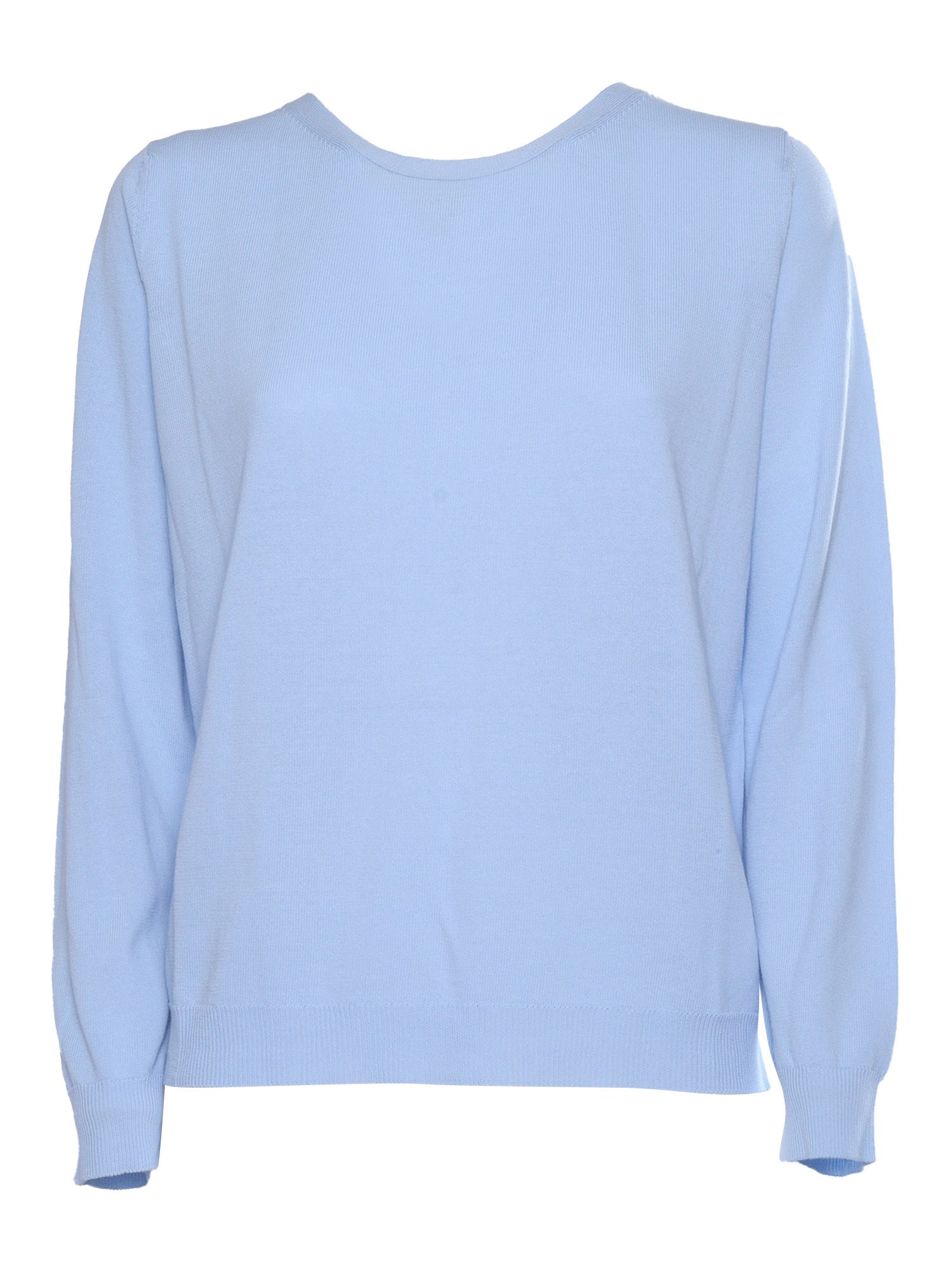Shop Kangra Cashmere Light Blue Ribbed Cotton Sweater