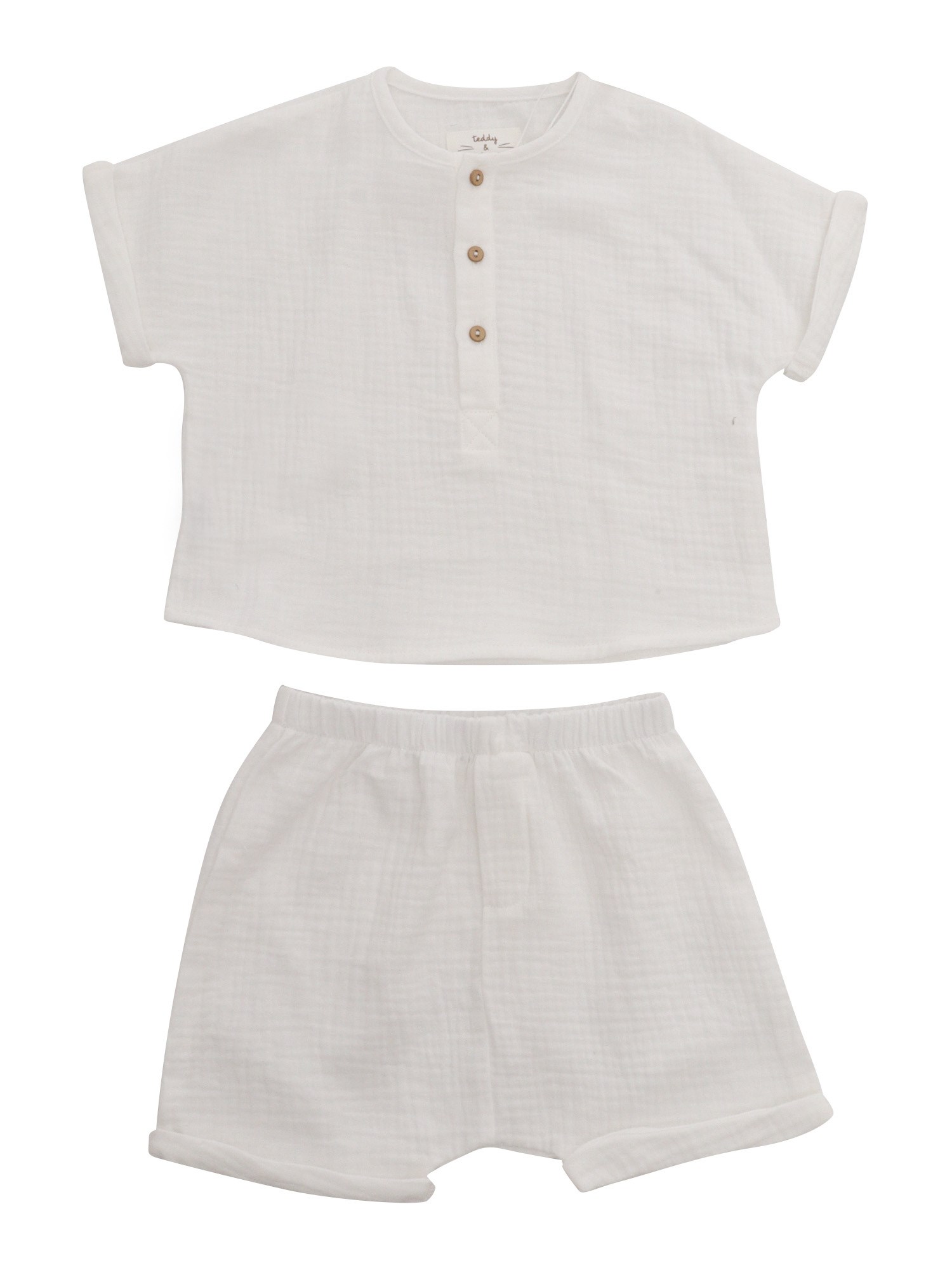 Teddy & Minou Babies' White Two-piece Suit