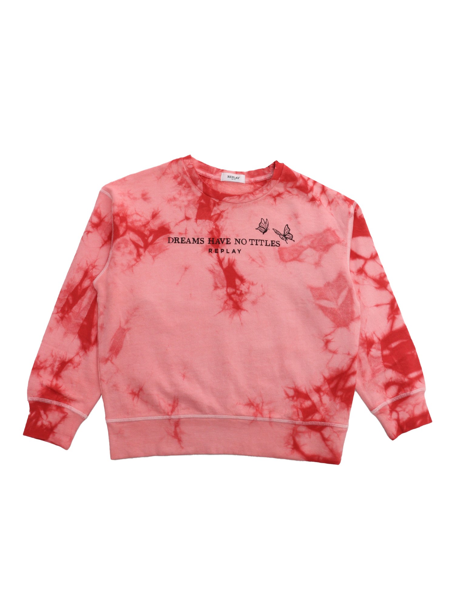 Shop Replay Pink Tie-dye Sweatshirt In Black