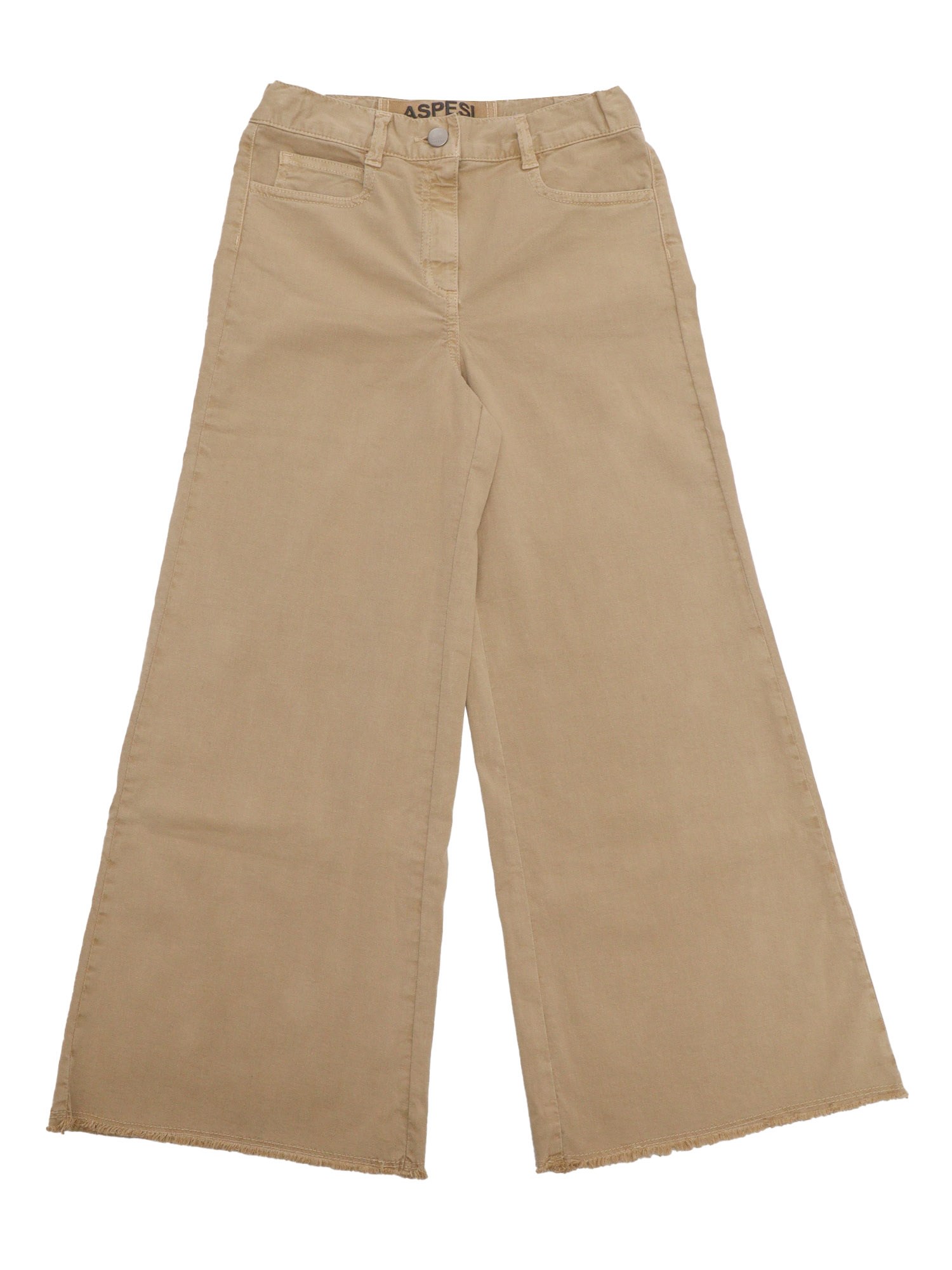 Aspesi Kids' Wide Leg Beige Trousers