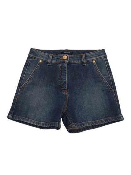 Balmain Black denim shorts