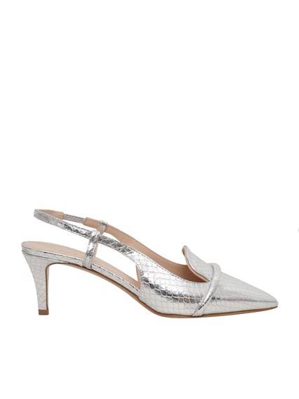 P.A.R.O.S.H. Silver leather sling back