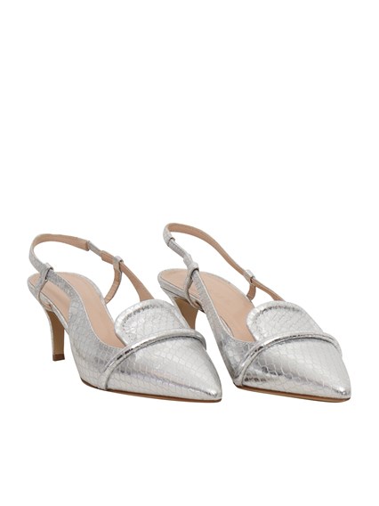 P.A.R.O.S.H. Silver leather sling back