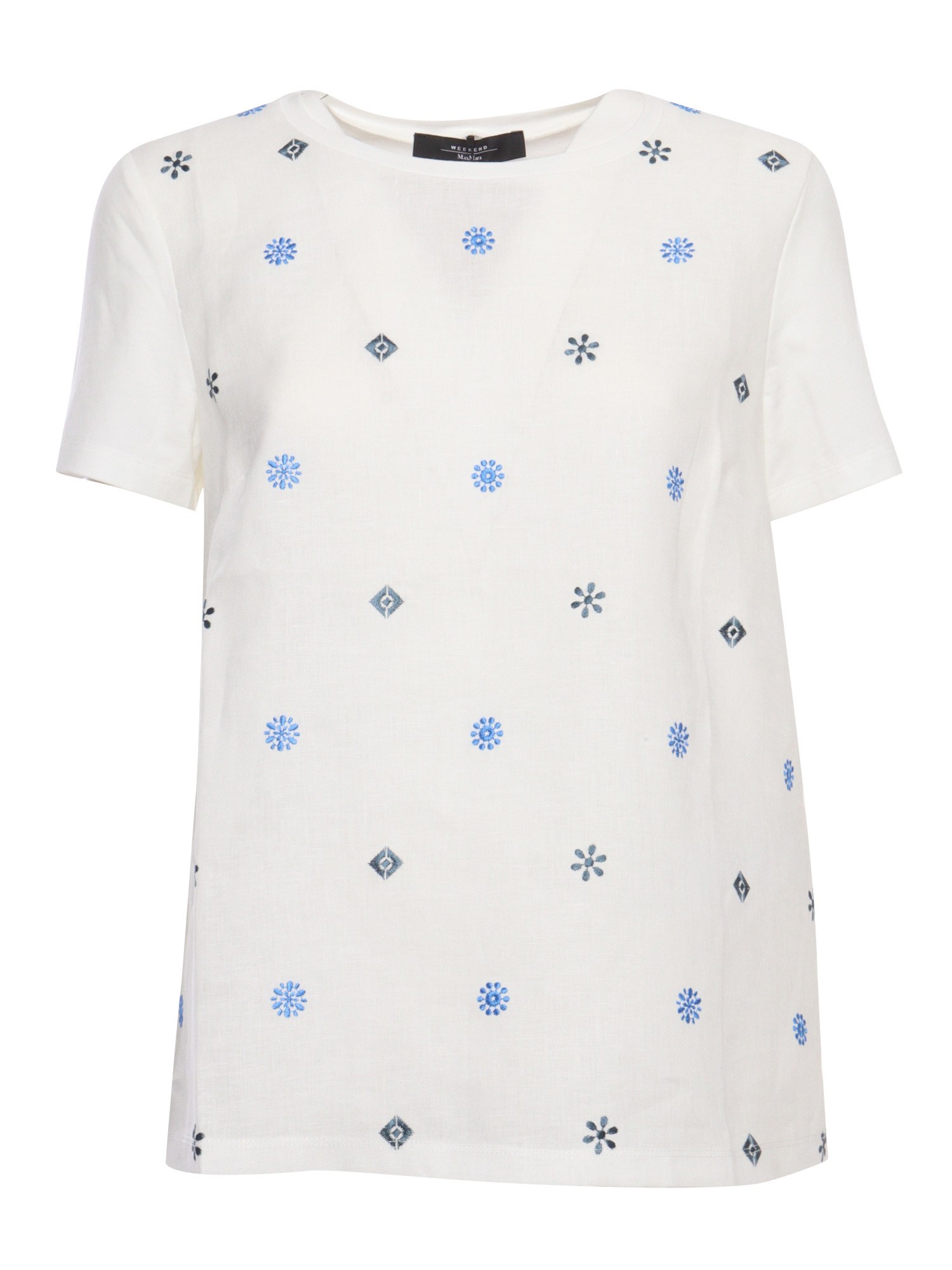 Max Mara T-shirt With Colorful Prints In White