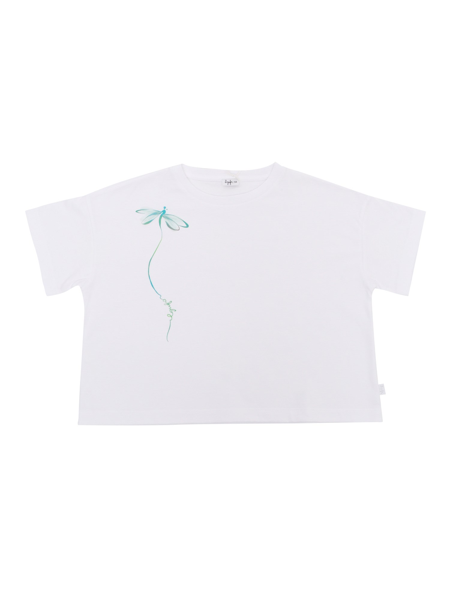 Il Gufo Kids' Cropped T-shirt With Print. In White