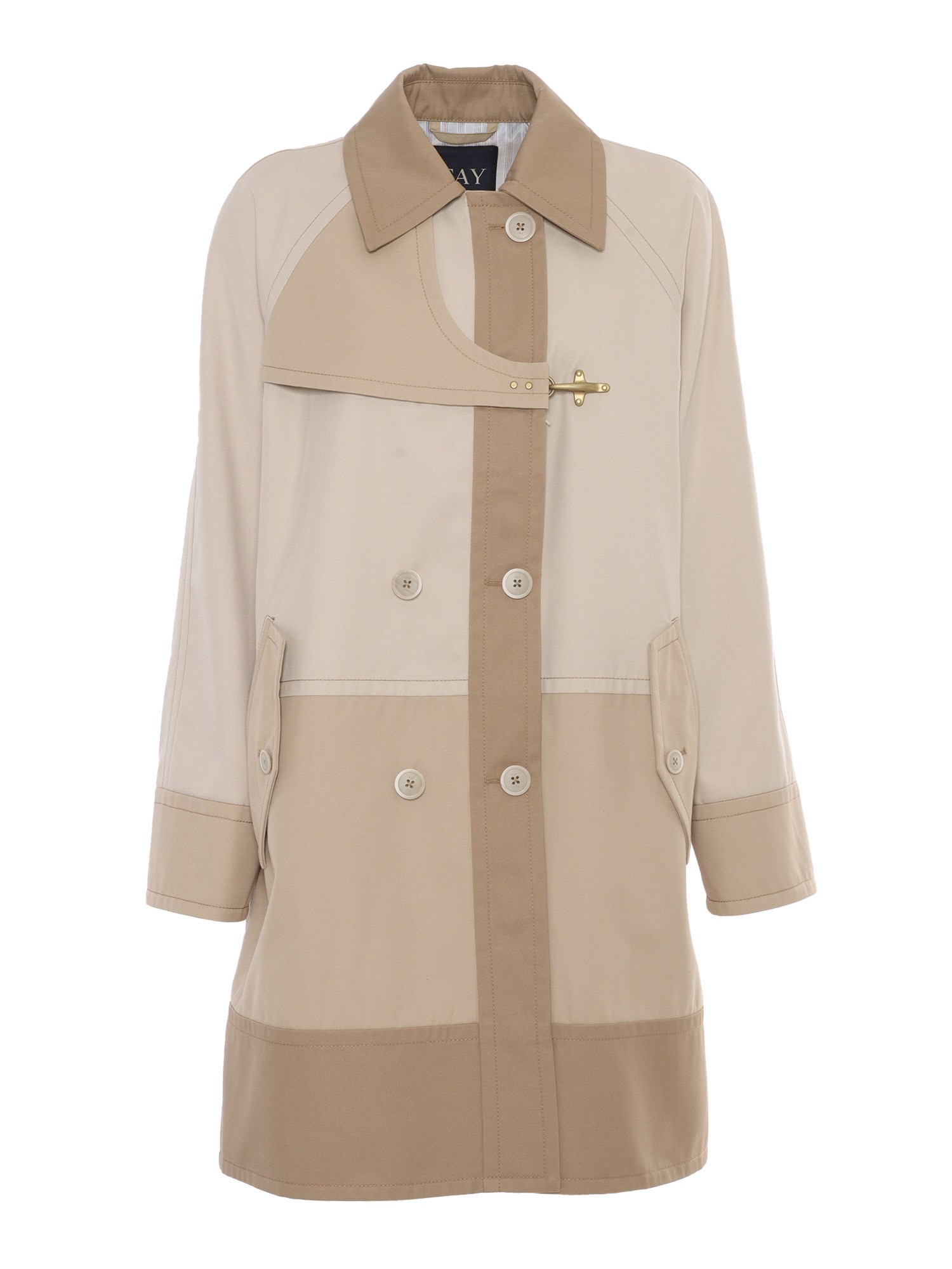 Shop Fay Jaqueline Double-breasted Trench Coat In Beige