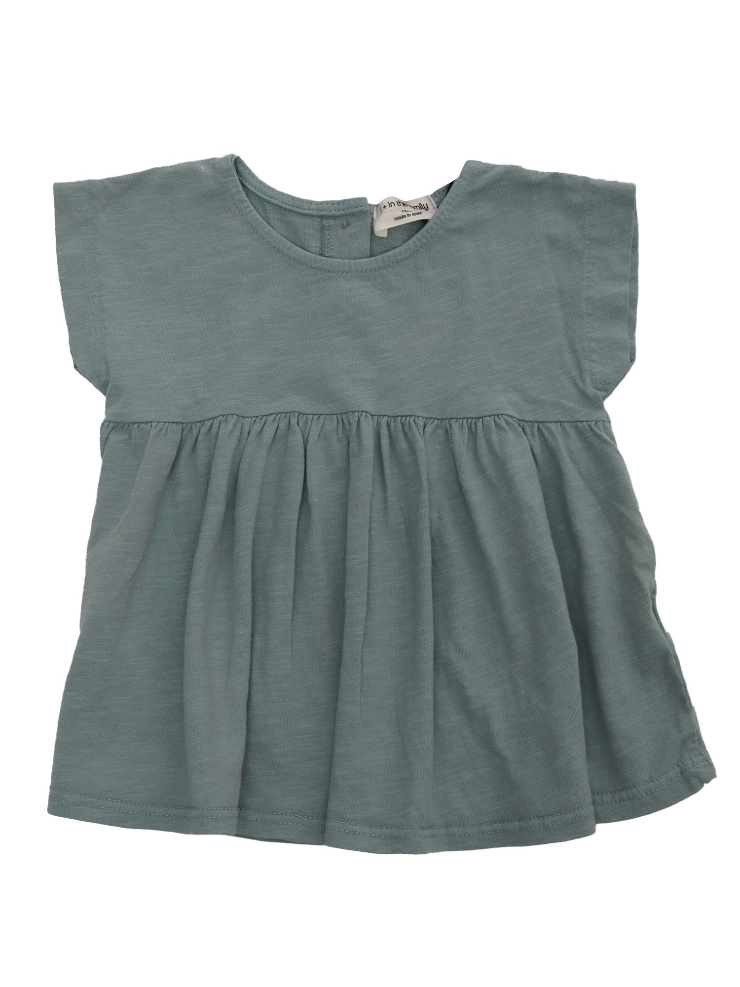 One More In The Family T-shirt With Ruffles In Green