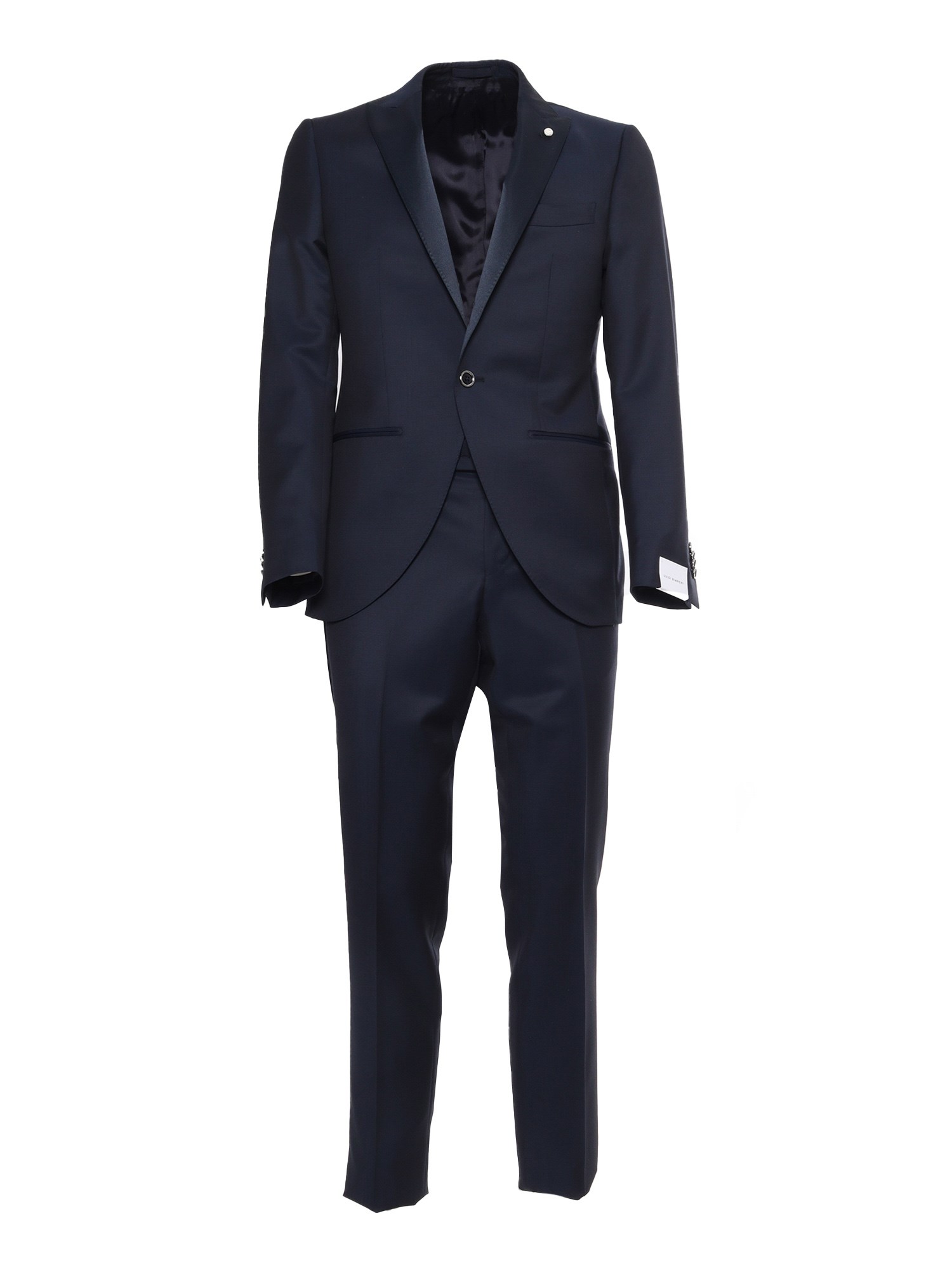 Shop Luigi Bianchi Blue Satin Suit