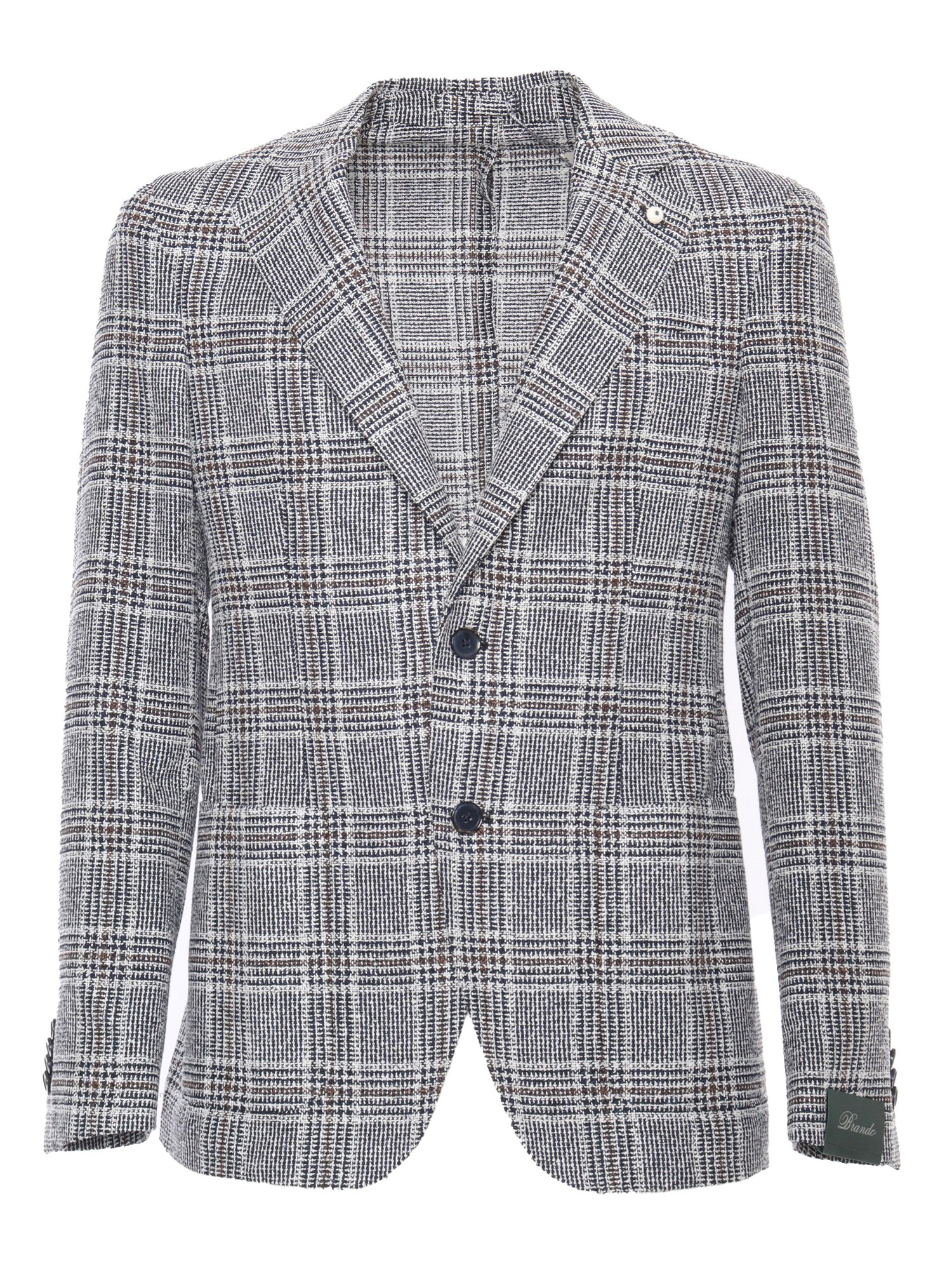 Brando-lubiam Plaid Patterned Blazer In Blue