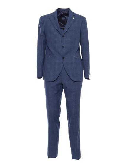 LUIGI BIANCHI Blue pinstripe suit