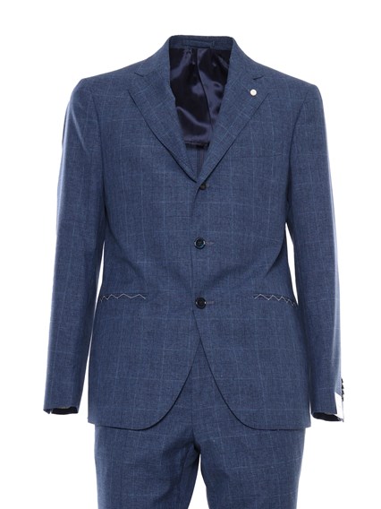 LUIGI BIANCHI Blue pinstripe suit