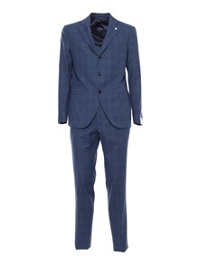 LUIGI BIANCHI Blue pinstripe suit
