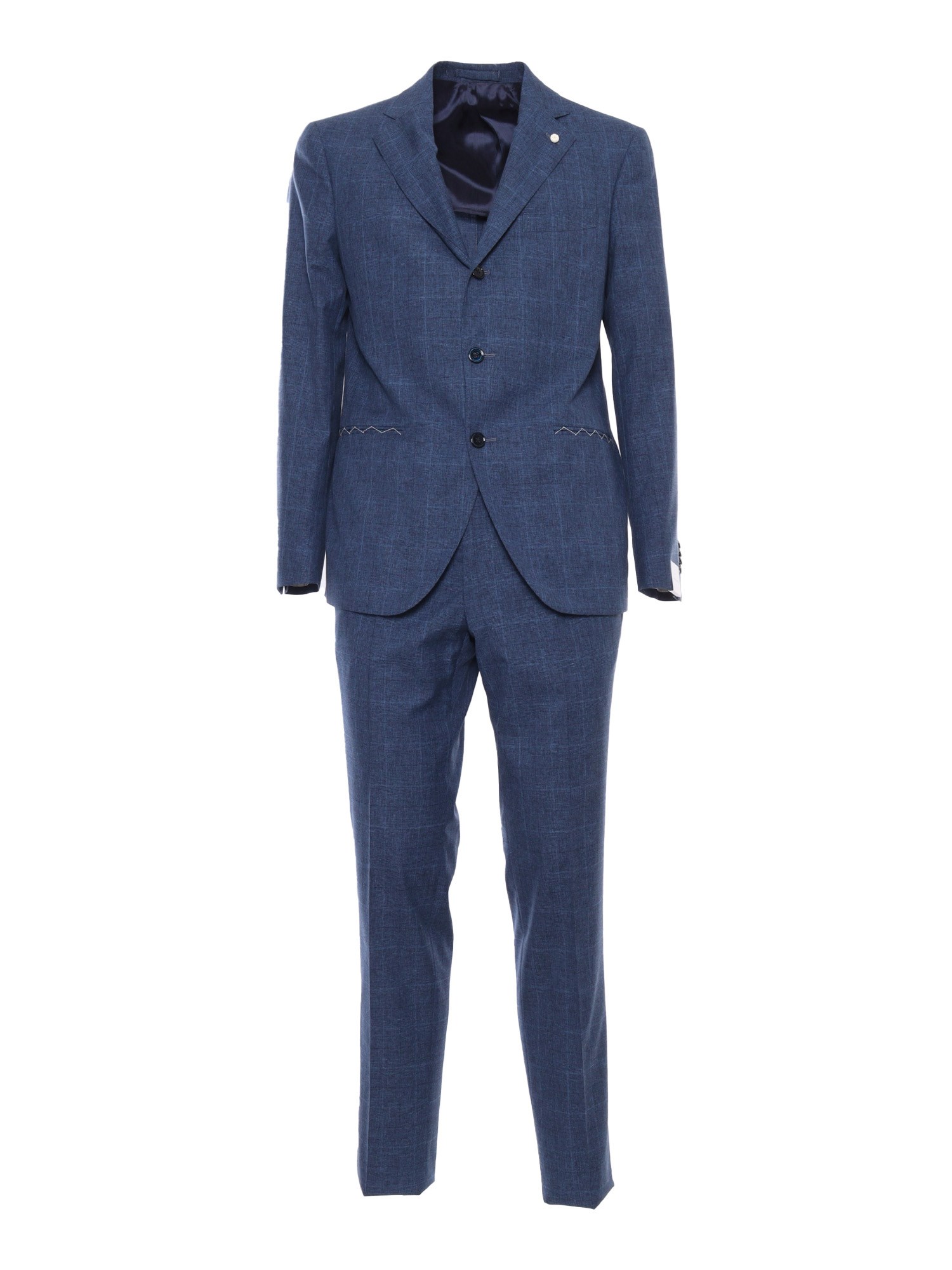 Shop Luigi Bianchi Blue Pinstripe Suit